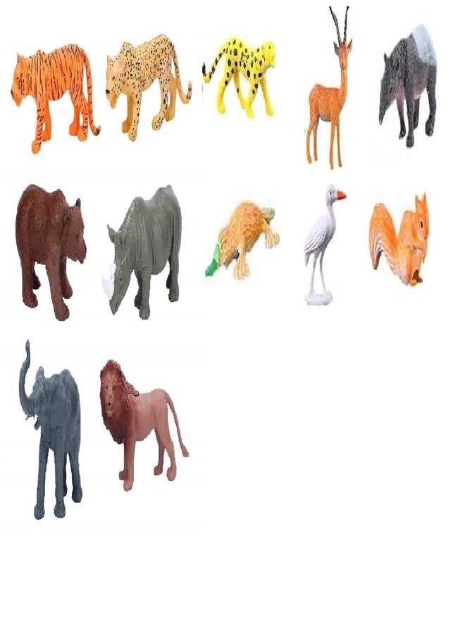 Birthday Party Return Gift Forest Animal Toys for Kids Wild Zoo Animals Set Toys Jungle Safari Janwar Toys Animalsideas Bulk for Kids Children Boys Girls Gifts Cradle cermony Baby Naming Pack of 12 - Image 1
