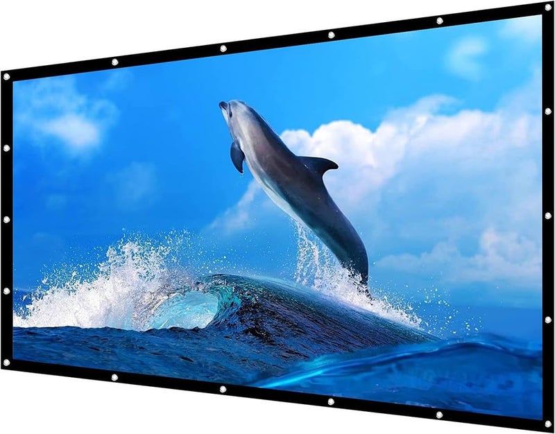 SAVSOL 84 inch Projector Screen,4K 16:9 Portable Eyelet Premium Video Foldable Projection for HD Home Theater Cinema Anti-Crease Indoor Outdoor Office Classroom (186 cm (W) x 105 cm (H)) - Image 1