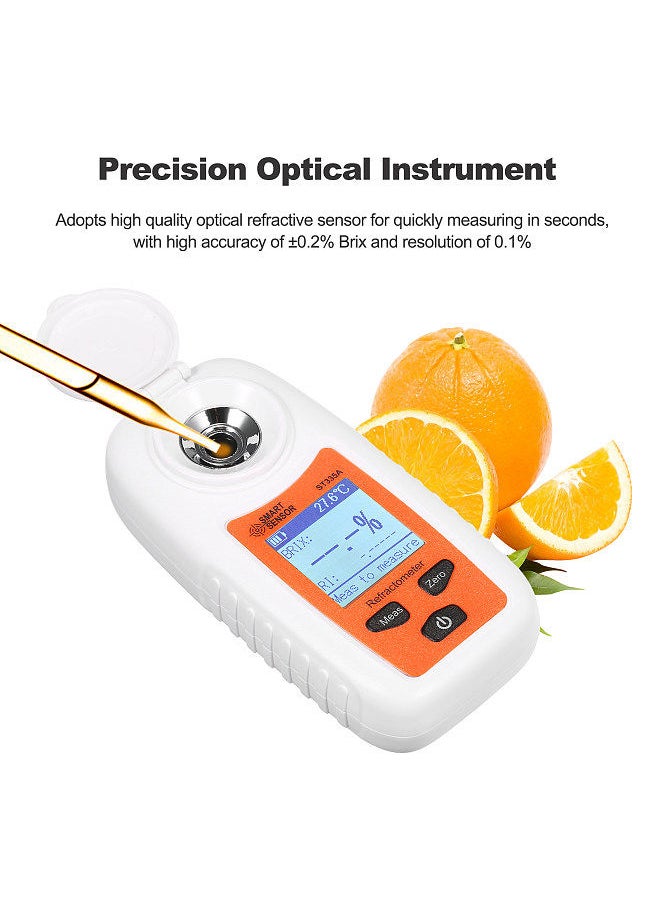 SMART SENSOR ST335A LCD Digital Refractometer Portable Handheld Honey Refractometer ATC Sugar Percent Tester Sugar Concentration Detector Sugar Solution Content Test Tool Saccharometer 0-35% Brix Scale Range  - Image 3