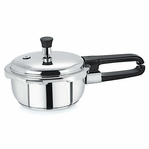Pristine 18/8 Stainless Steel Tri Ply Induction Base Outer Lid Pressure Cooker, ISI Marked with Tadka Pan- 280ml (1.5L, Silver) - Image 5