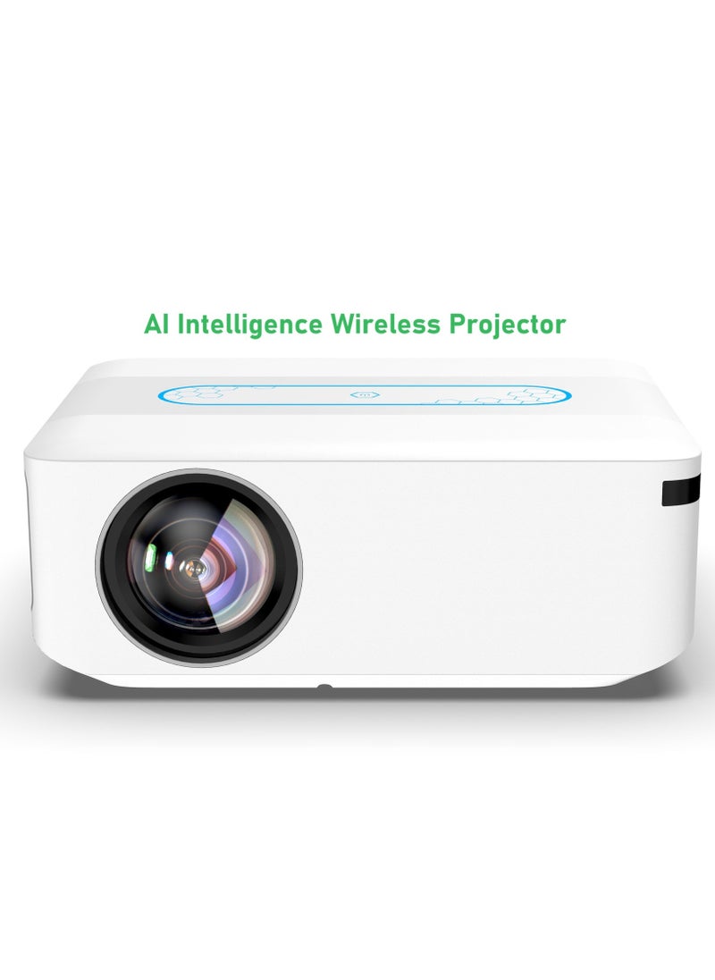 Generic - Smart Projector AI Intelligence Wireless Projector Portable Ultra HD 1080P Resolution 12000 Lumens Dual Band WiFi White - Image 1