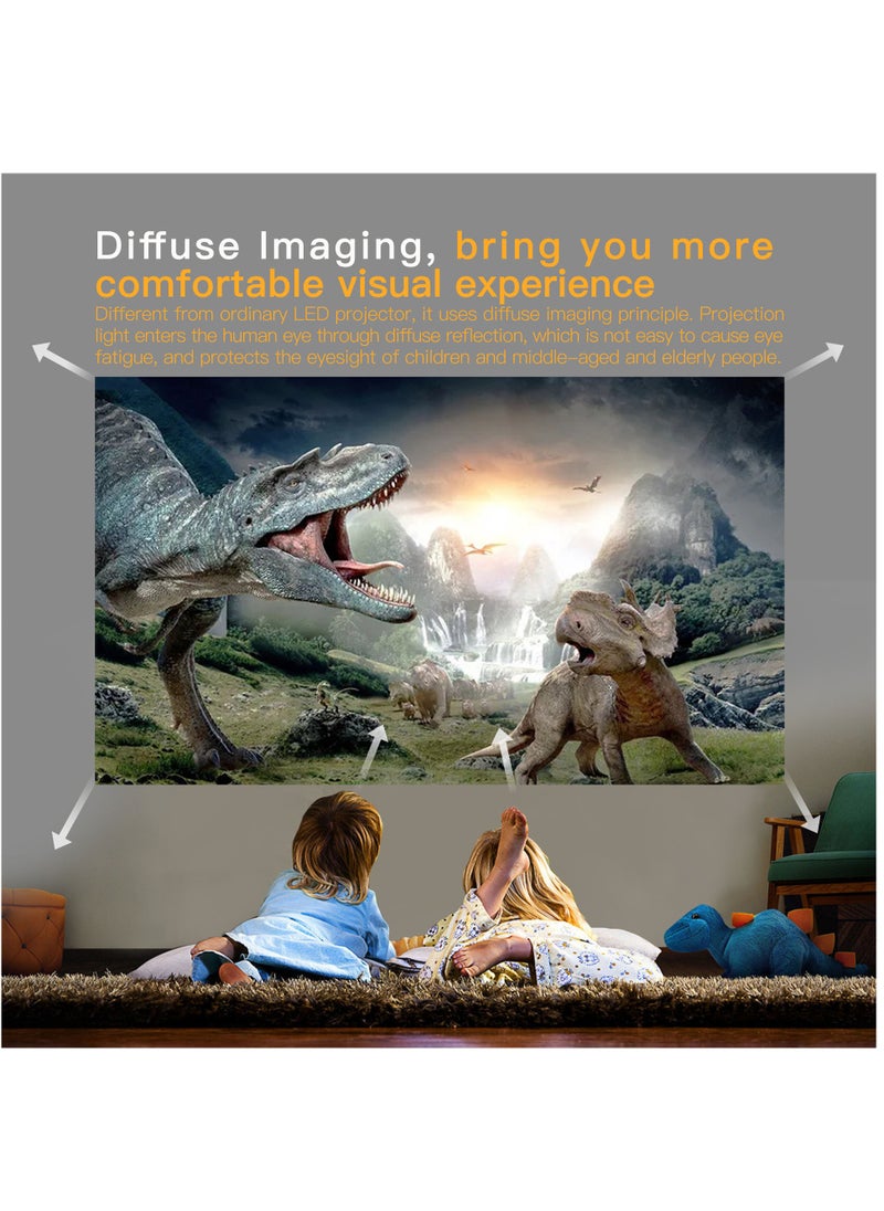 Generic - Smart Projector AI Intelligence Wireless Projector Portable Ultra HD 1080P Resolution 12000 Lumens Dual Band WiFi White - Image 1
