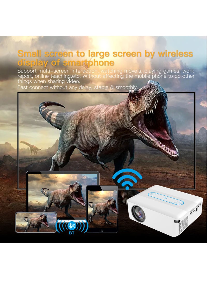 Generic - Smart Projector AI Intelligence Wireless Projector Portable Ultra HD 1080P Resolution 12000 Lumens Dual Band WiFi White - Image 1
