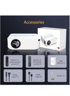 Generic جهاز عرض ذكي لاسلكي محمول بتقنية الذكاء الاصطناعي بدقة فائقة 1080 بكسل 12000 لومن ثنائي النطاق واي فاي أبيض  - Image 5