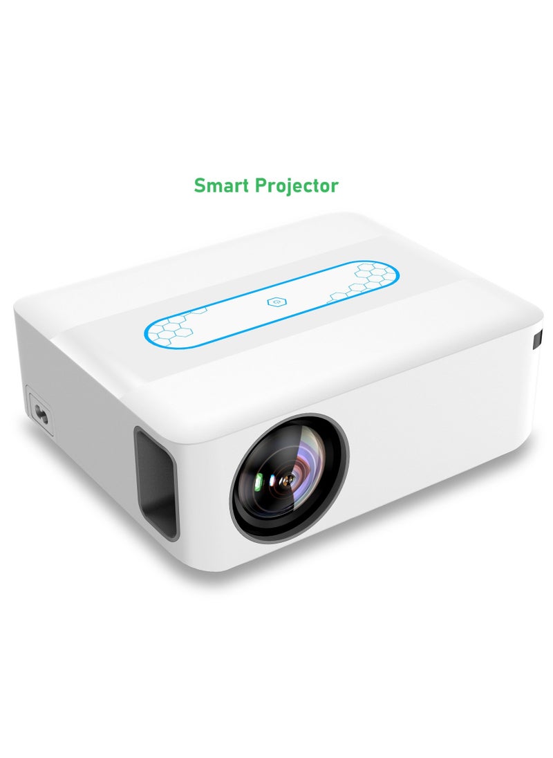 Generic - Smart Projector AI Intelligence Wireless Projector Portable Ultra HD 1080P Resolution 12000 Lumens Dual Band WiFi White - Image 1