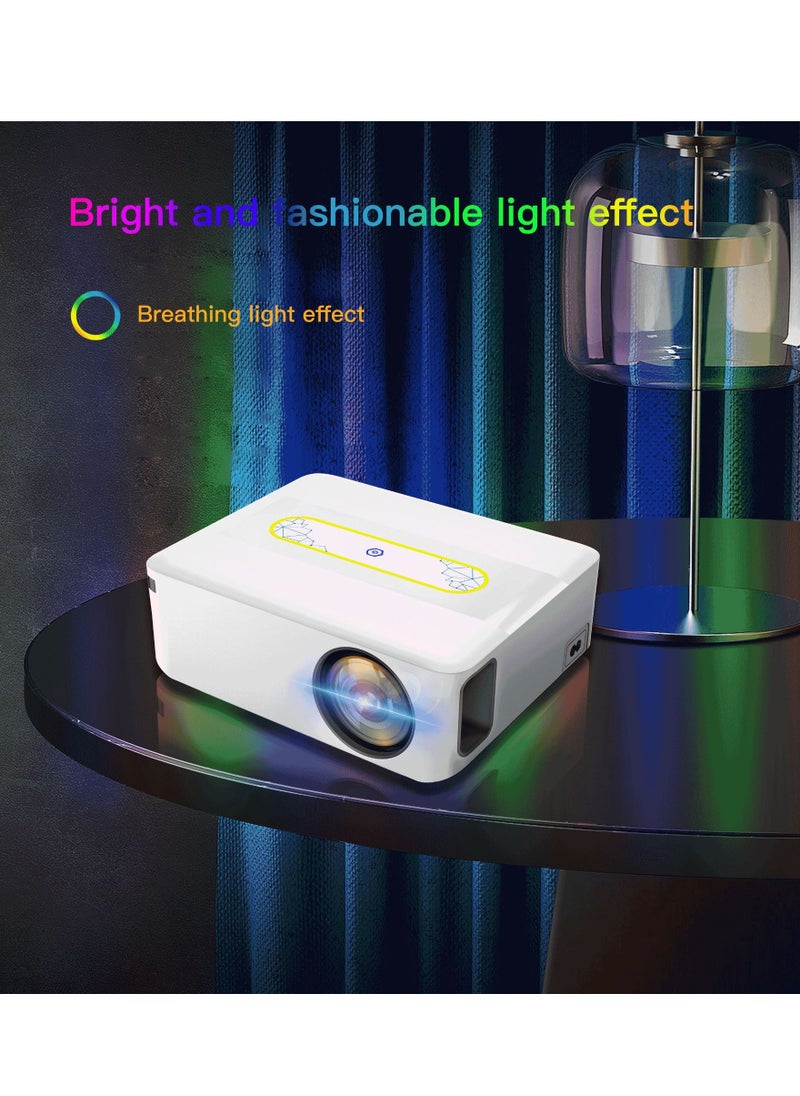 Generic - Smart Projector AI Intelligence Wireless Projector Portable Ultra HD 1080P Resolution 12000 Lumens Dual Band WiFi White - Image 1