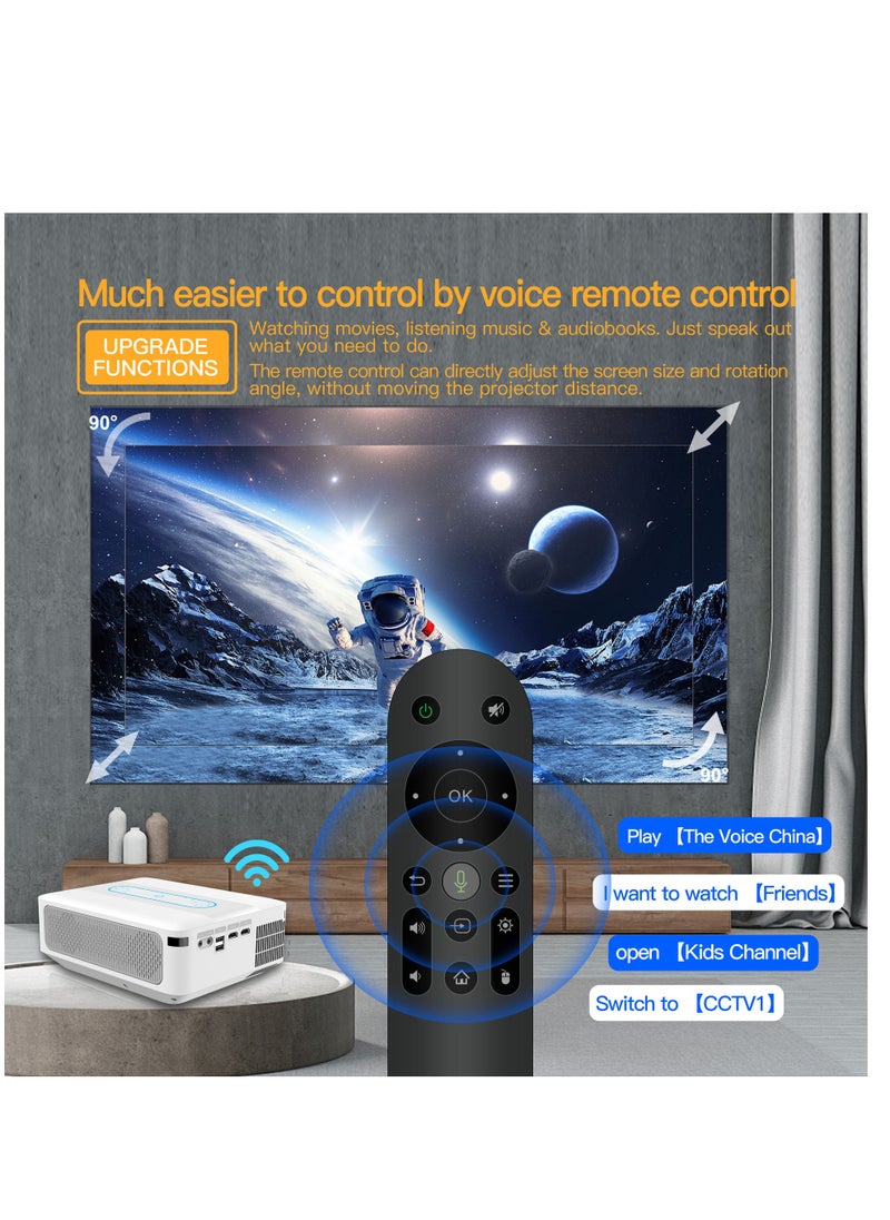 Generic - Smart Projector AI Intelligence Wireless Projector Portable Ultra HD 1080P Resolution 12000 Lumens Dual Band WiFi White - Image 1