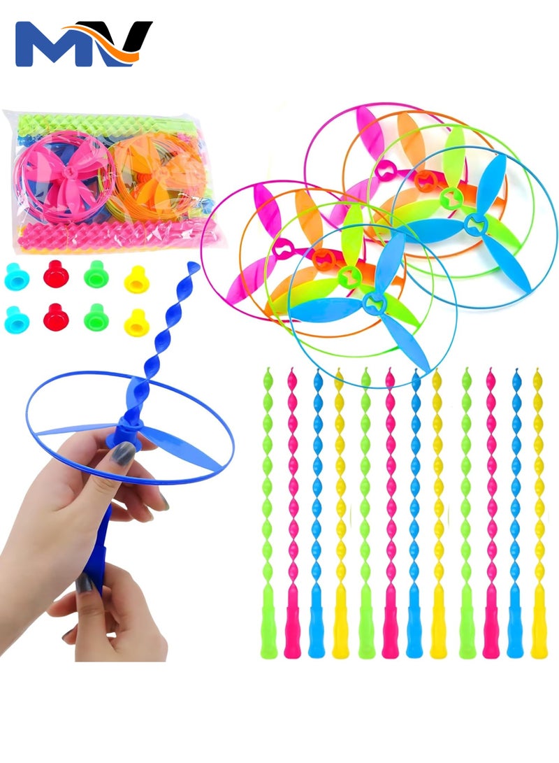 MAGIC VAULT 20 Pcs Flying Disc Helicopter | Go Fly UFO, Twisty Pull String Flying Disc Saucers Helicopters Toys | Push Flying Saucer, Colorful Flying Disc for Party Favors and Prizes for Kids  - Image 1