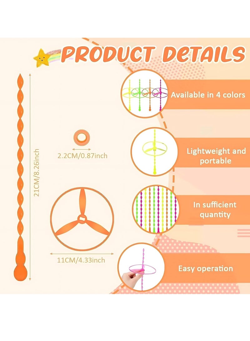 MAGIC VAULT 20 Pcs Flying Disc Helicopter | Go Fly UFO, Twisty Pull String Flying Disc Saucers Helicopters Toys | Push Flying Saucer, Colorful Flying Disc for Party Favors and Prizes for Kids  - Image 2