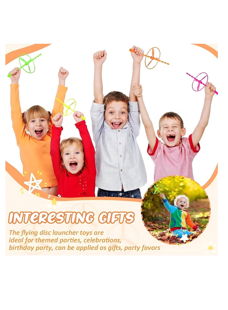 MAGIC VAULT 20 Pcs Flying Disc Helicopter | Go Fly UFO, Twisty Pull String Flying Disc Saucers Helicopters Toys | Push Flying Saucer, Colorful Flying Disc for Party Favors and Prizes for Kids  - Image 3
