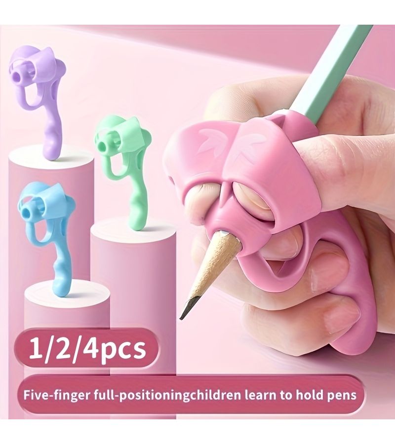 1pc Grip Pen Corrector Set Soft Rubber Writing Posture Aid Handwriting Correction Tool - Image 4