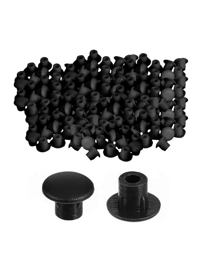 يافيجي YAFIYGI 500 قطعة من سدادات الفتحات البلاستيكية سدادات الأزرار المستديرة لرفوف الخزانة 3/16 بوصة أغطية لولبية بيضاء سدادات غطاء الحفر (أسود) - Image 1