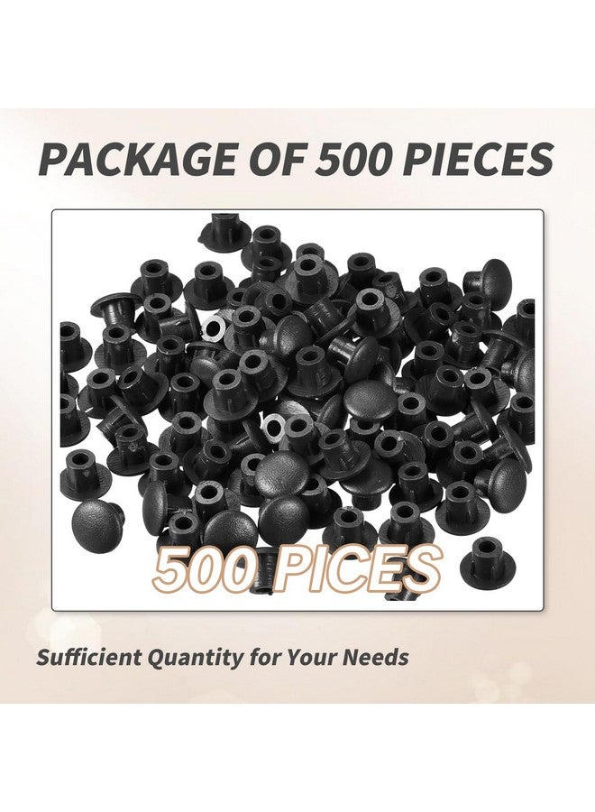 يافيجي YAFIYGI 500 قطعة من سدادات الفتحات البلاستيكية سدادات الأزرار المستديرة لرفوف الخزانة 3/16 بوصة أغطية لولبية بيضاء سدادات غطاء الحفر (أسود) - Image 5