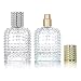 luojery 2 Pack 50ml Thick Clear Glass Fine Mist Spray Scent Aftershave Luxury Perfume Bottles Empty Atomizer Spray Bottle with 4 kinds of perfume dispenser (Silver cap and Gold cap) - Image 2