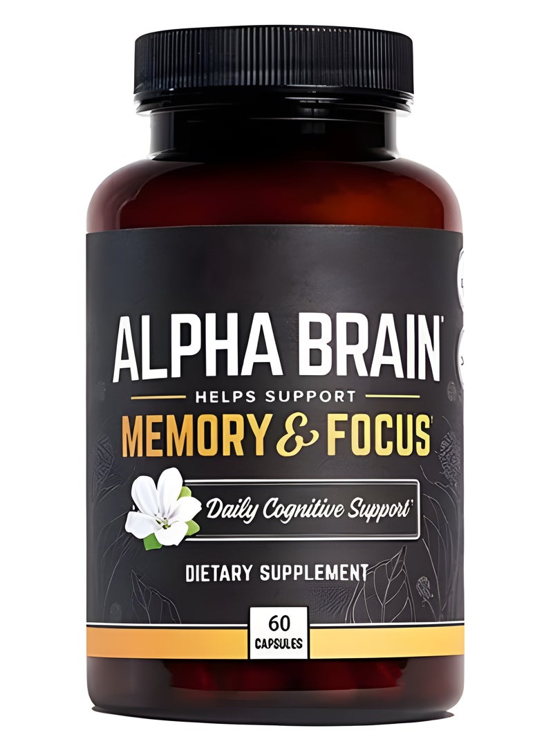 Alpha Premium Nootropic Brain Supplement 60 Count for Concentration, Brain - Memory Support & Brain Booster for Men & Women,Gift for Dad & Mom - Image 1