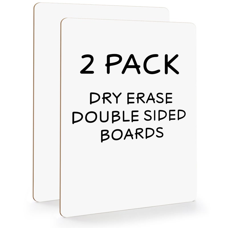 Scribbledo 2 Pack 9x12 Inch Small White Board and Mini Dry Erase Board Handheld Whiteboards for Students, Home, Office, and Kitchen Use, Dry Erase Boards - Image 1