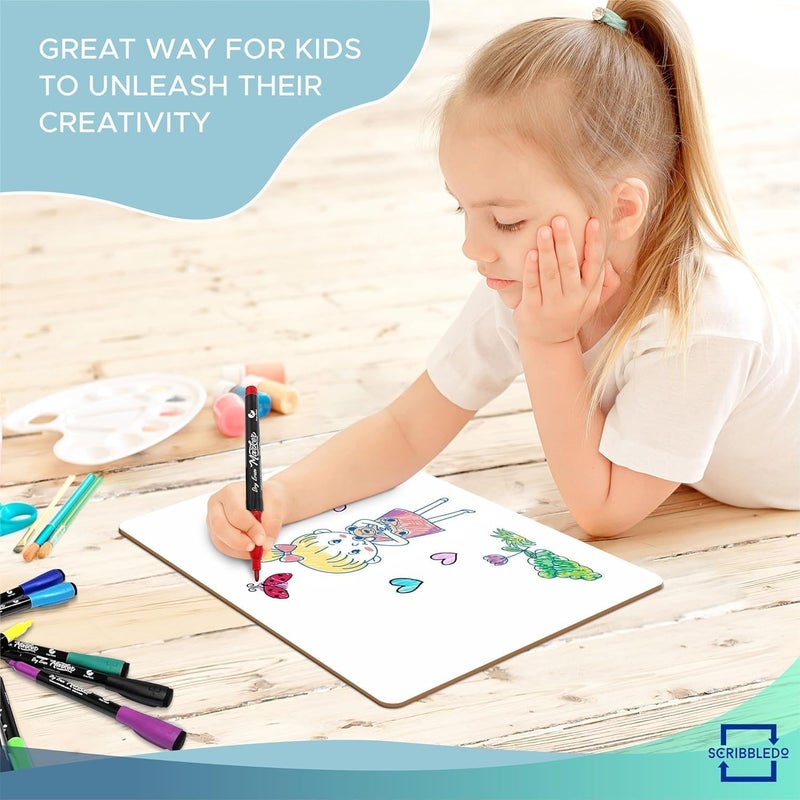 Scribbledo 2 Pack 9x12 Inch Small White Board and Mini Dry Erase Board Handheld Whiteboards for Students, Home, Office, and Kitchen Use, Dry Erase Boards - Image 2