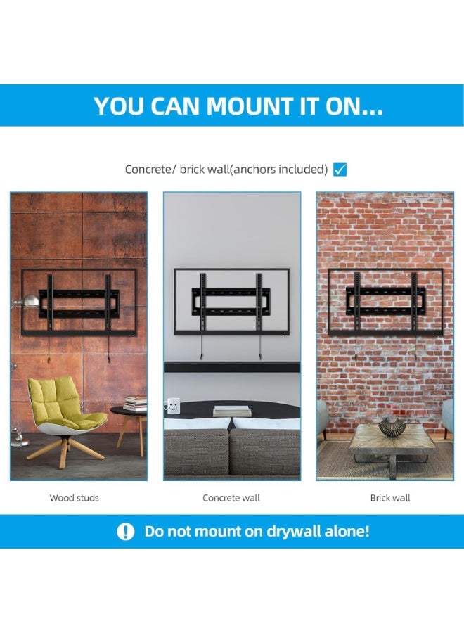 Eworld TV Wall Mount Bracket for 32"-80" LCD/OLED/4K TVs, Heavy Duty Steel Support, 165 lbs Load Capacity - Image 5