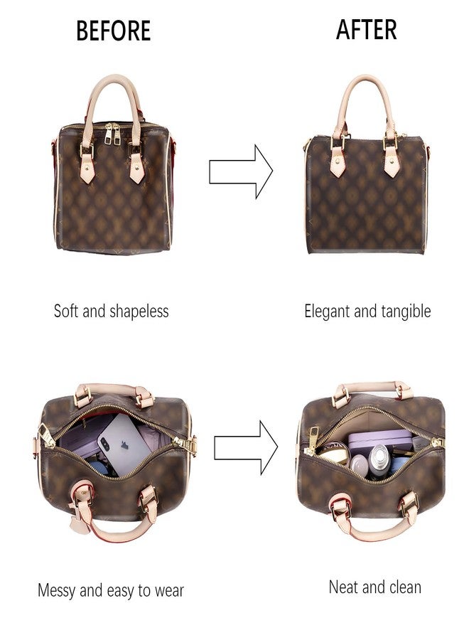 Lckaey Tote Bag Organizer Insert for Speedy 30 HandBag - Coffee - Image 5