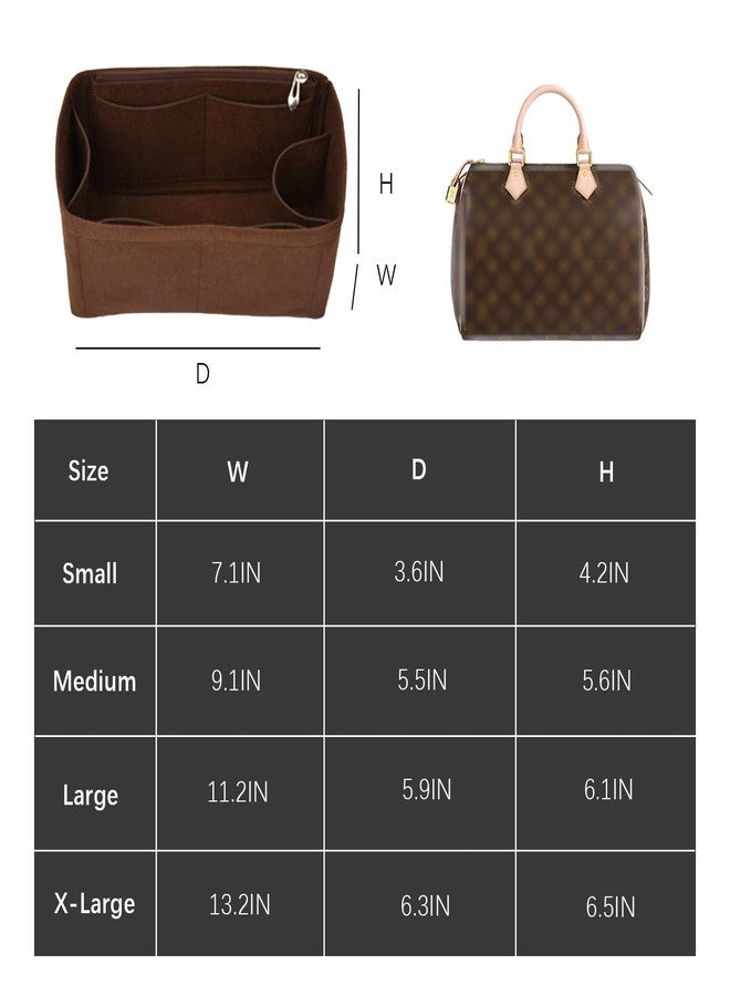 Lckaey Tote Bag Organizer Insert for Speedy 30 HandBag - Coffee - Image 3