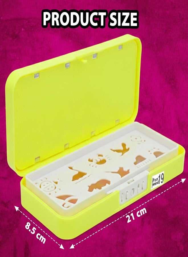 Monarch bizcom impex Password Lock Gaming Pencil Box for Kids | Durable Plastic Multi-Compartment Stationery Organizer with Stencil Tray | Secure Lock Box for Boys & Girls (Neon) - Image 2