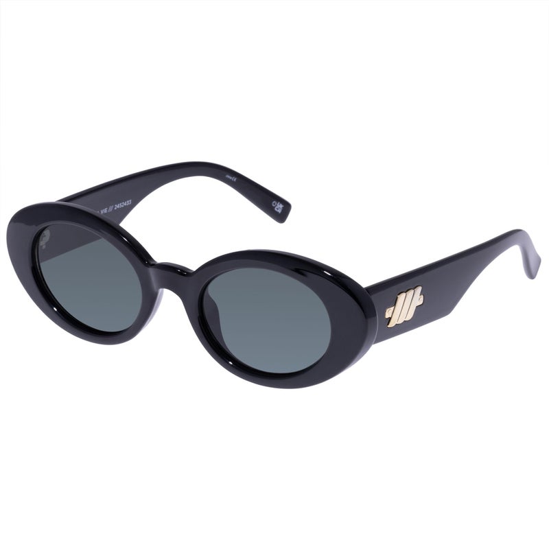 Le Specs Nouveau Vie Sunglasses - Black, Oval, Oval, Women's, Chic and Versatile Style - Image 1