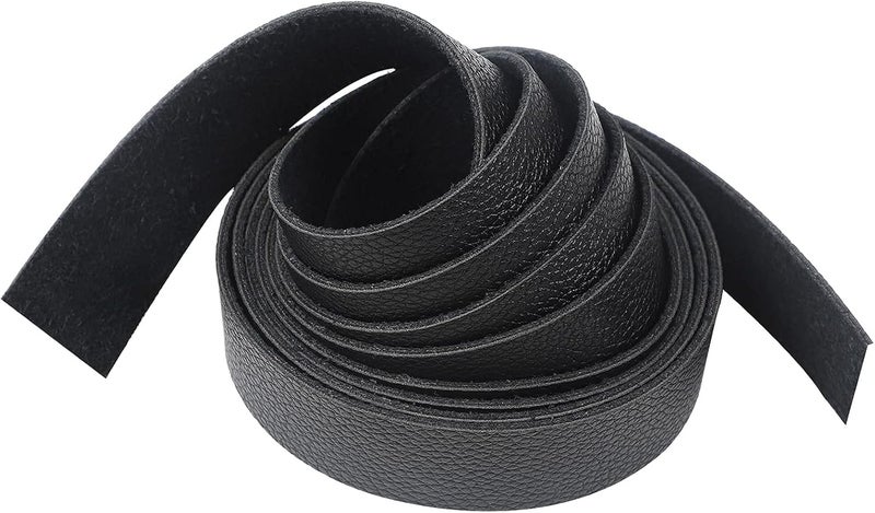 CDY Lychee Pattern Black Leather Strap 90 Inches Long 1 Inch Wide, Leather Belt Strips Very Suitable for DIY Craft Projects, Pet Collars, Traction Ropes,Belts, Keychains, Leather Watch Straps (Black) - Image 3