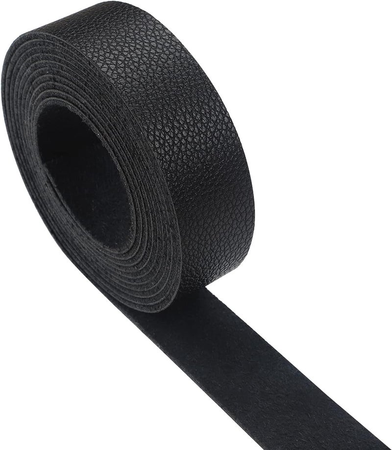 CDY Lychee Pattern Black Leather Strap 90 Inches Long 1 Inch Wide, Leather Belt Strips Very Suitable for DIY Craft Projects, Pet Collars, Traction Ropes,Belts, Keychains, Leather Watch Straps (Black) - Image 2