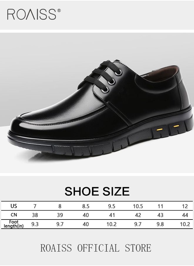 roaiss - Formal Wedding Groom Shoes for Men Burnished Premium Textured Soft Sole Comfort Breathable Business Leather Shoes Mens Round Toe Low Top Lace up Front Anti Slip Wear Resistant Work Shoes - Image 1