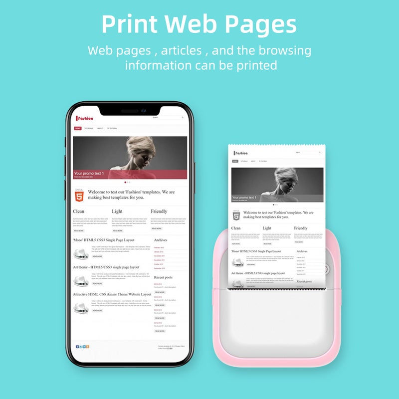 Mini Pocket Photo Printer Portable Thermal Printing Machine 203dpi Wireless BT Connection for Picture Lable DIY Handcraft List Meno Notes Journal Receipt Paper Instant Printer Sticker with 5 Rolls - Image 3