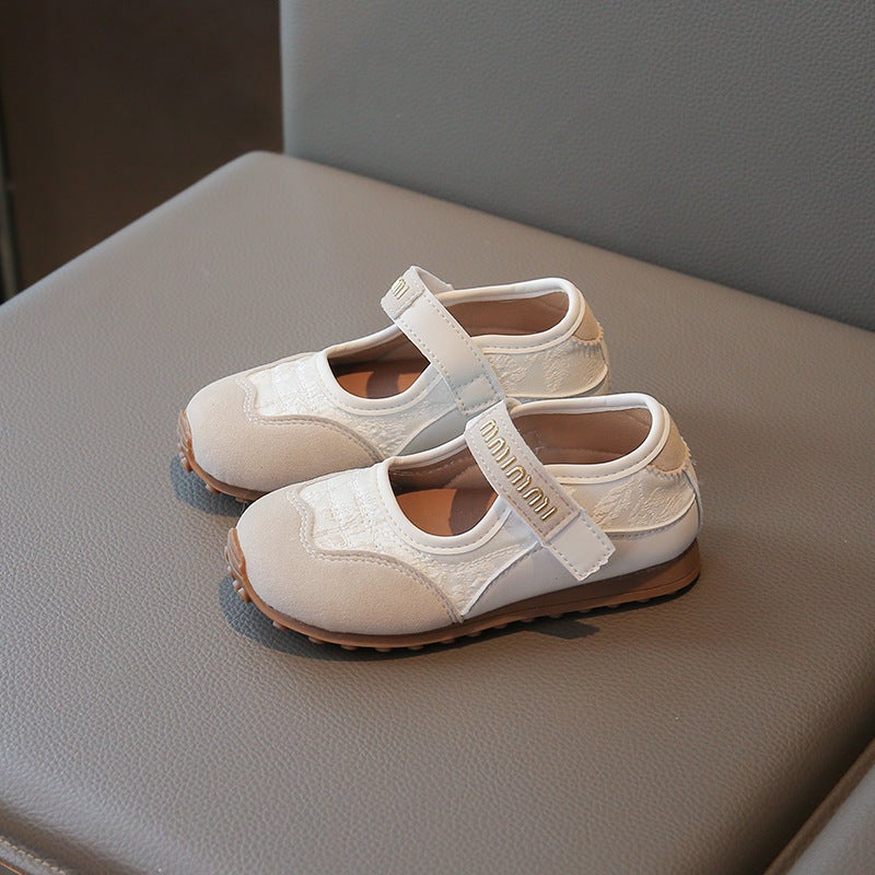 Girls Leather Shoes Wholesale Kids Baby Toddler Shoes Girls Fashion Letter Casual Flats Shoes - Image 1
