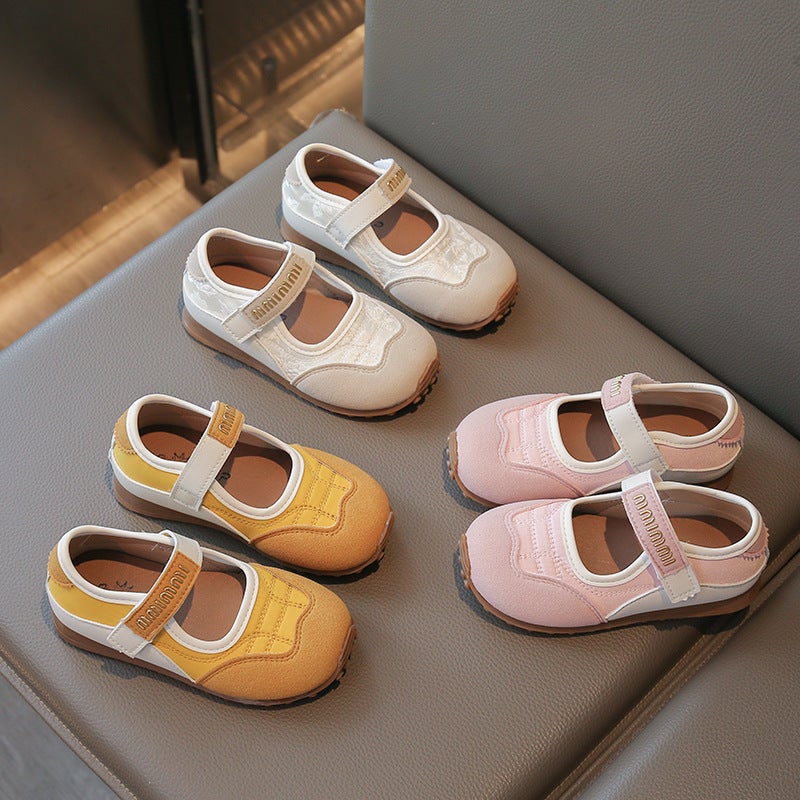 Girls Leather Shoes Wholesale Kids Baby Toddler Shoes Girls Fashion Letter Casual Flats Shoes - Image 3