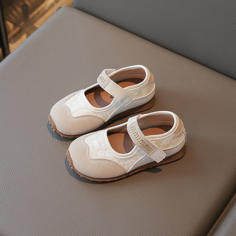 Girls Leather Shoes Wholesale Kids Baby Toddler Shoes Girls Fashion Letter Casual Flats Shoes - Image 2