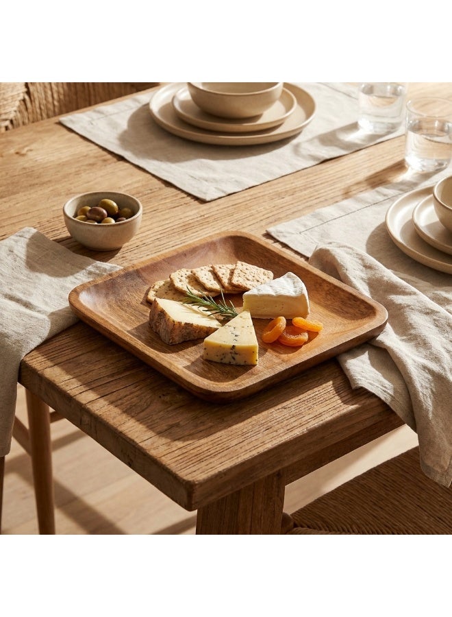 Rose Wood National Natural Sissoo Wood Square Serving Tray - Image 1