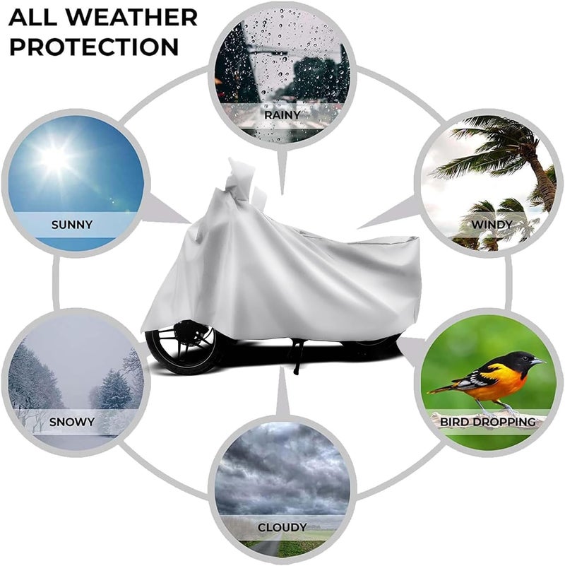 Autofy Universal Bike Cover UV Protection & Dustproof Bike Body Cover for Two Wheeler Bike Scooter Scooty Activa with Carry Bag - Image 2