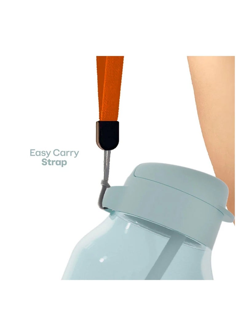 Tupperware Eco+ AquaVibe Bottle 1.2L Hydration Tracker Water Bottle with Straw , Leak-Proof, BPA-Free Plastic, Easy-Sip Flip Lid–Blue - Image 4