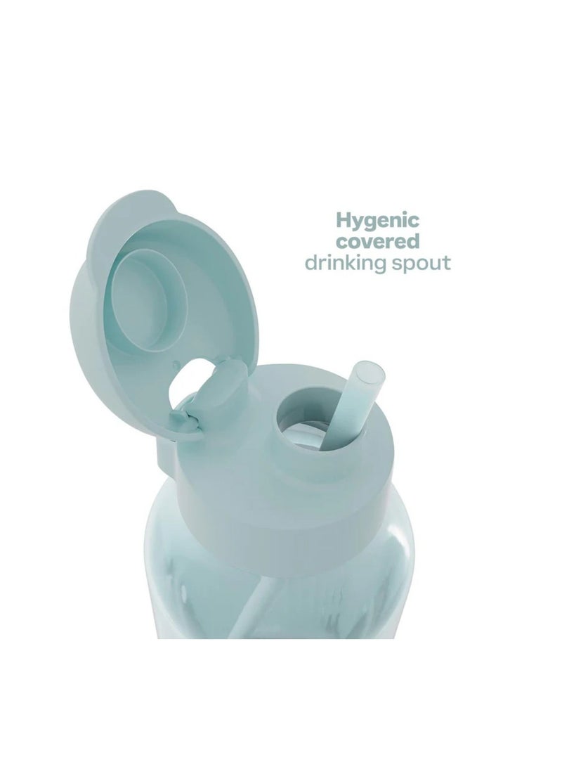 Tupperware Eco+ AquaVibe Bottle 1.2L Hydration Tracker Water Bottle with Straw , Leak-Proof, BPA-Free Plastic, Easy-Sip Flip Lid–Blue - Image 3