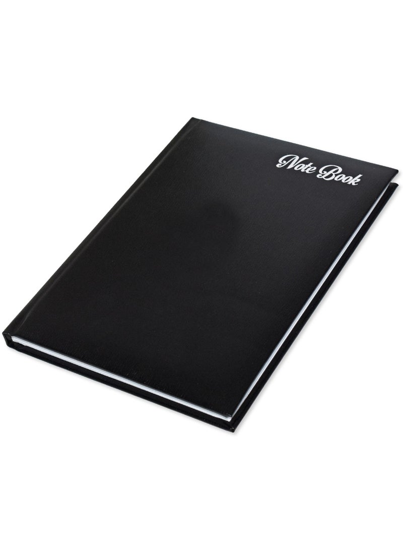FIS Notebook Bonded Leather, Size A5, Offset White Paper, 70 GSM, 196 Pages, 8 mm Ruled, 1 Side Padded Cover, Colour Black - FSNB1SA5WHBLBK - Image 1