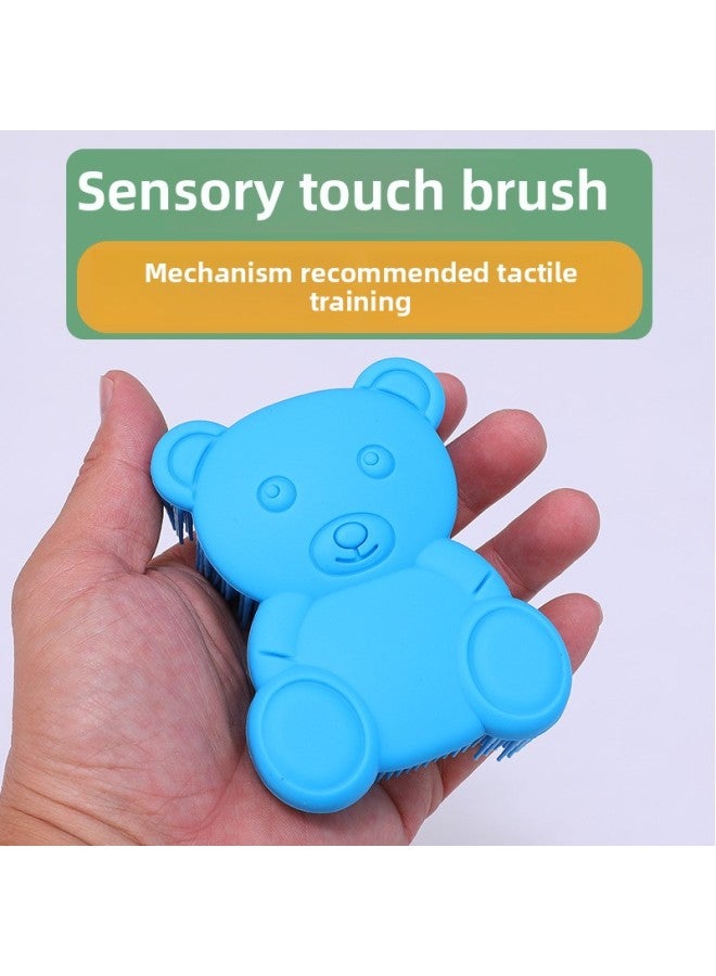 Loquat Sensory Training Equipment Household Baby Baby Touch Brush Touching Children's Vestibular Disorders Toys Bath Brush Massage-Color:Bear Massage Brush Yellow - Image 2