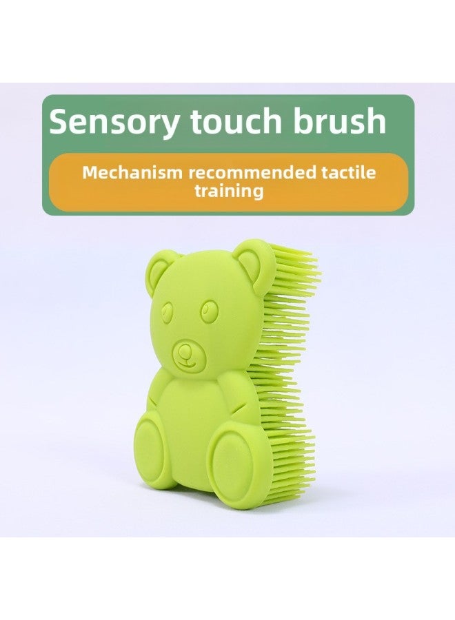 Loquat Sensory Training Equipment Household Baby Baby Touch Brush Touching Children's Vestibular Disorders Toys Bath Brush Massage-Color:Bear Massage Brush Yellow - Image 5