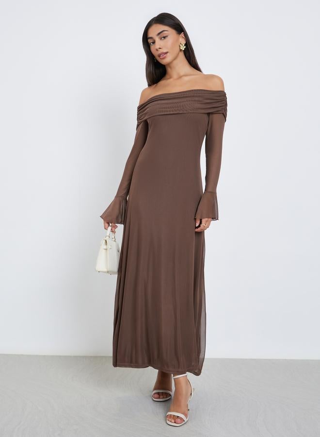 Styli Brown Bodycon Maxi Dress - Image 2