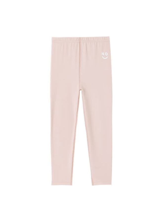 Top melon Dingguagua Children's Thermal Pants Double-sided Thin Fleece Single Autumn Winter Girls Long Johns Baby Knit Pants Pink 140 - Image 3