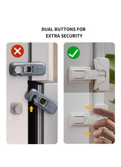 KASTWAVE 2 Pack Refrigerator Fridge Freezer Door Lock for Kids and Aging Seals, Baby Proofing Cabinets, Cabinet Locks for Baby, Child Proof Refrigerator Latch Lock to Keep Door Closed, No Tools Required, White  - Image 3