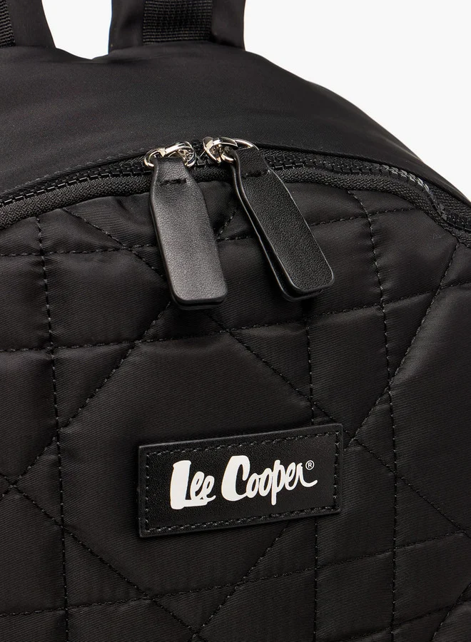 Lee Cooper BLACK Quilted Backpack with Adjustable Shoulder Straps and Zip Closure - 16x32x41 cm for Women | Best Price UAE