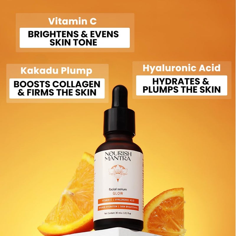 Nourish Mantra Glow Serum Vitamin C Vitamin E No Parabens Sulphates Glow serum for oily dry skin - Image 2