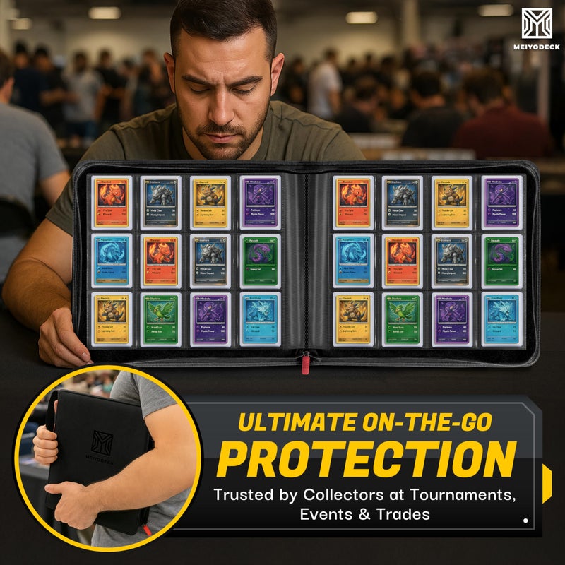 MEIYODECK Toploader Binder | Holds 384 Toploaders | 12-Pocket | Ringless Double-Sided Pockets | Includes Collector Tweezers & Gloves | Premium Top Loader Binder for Trading Cards, Pokemon, Yu-Gi-Oh & TCG - Image 5