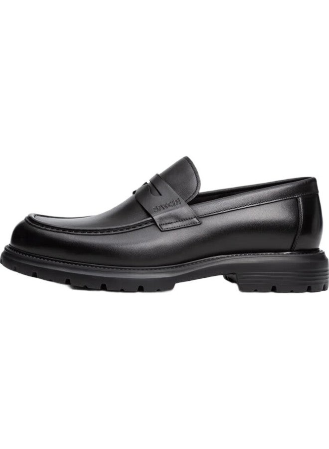Satchi Men'S Shoes, Versatile Men'S Leather Shoes, Thick-Soled Business Casual Shoes, Leather Shoes For Men, 752382226Z, Black A, Size 40 - Image 2