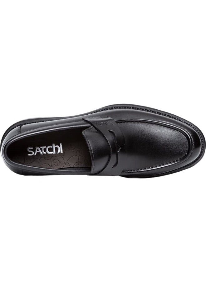 Satchi Men'S Shoes, Versatile Men'S Leather Shoes, Thick-Soled Business Casual Shoes, Leather Shoes For Men, 752382226Z, Black A, Size 40 - Image 3