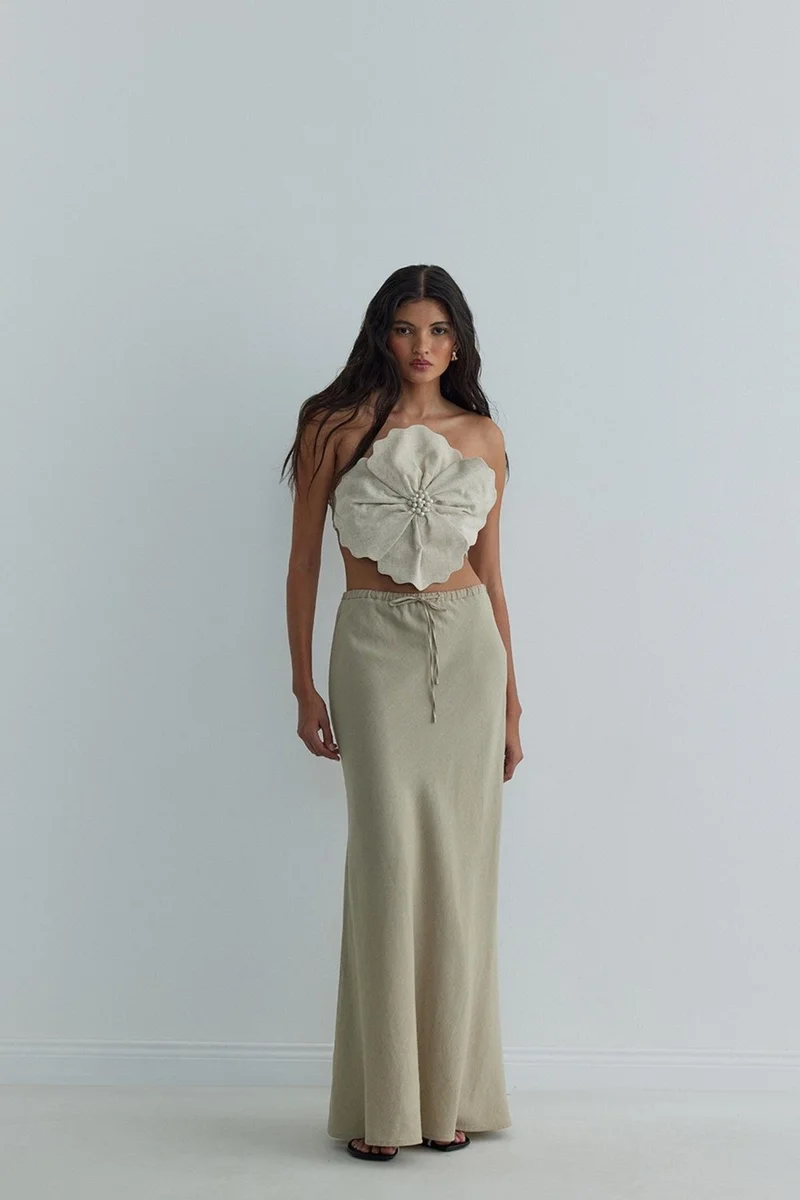 سود كوليكشن Natural Flore Linen Blouse