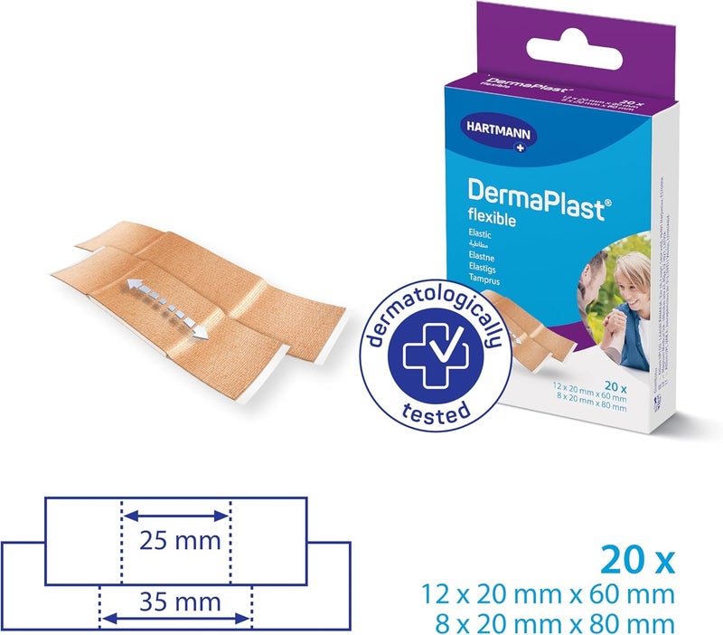 DERMAPLAST لصقات ديرما بلاست المرنة (حجمين) 20 قطعة - Image 2